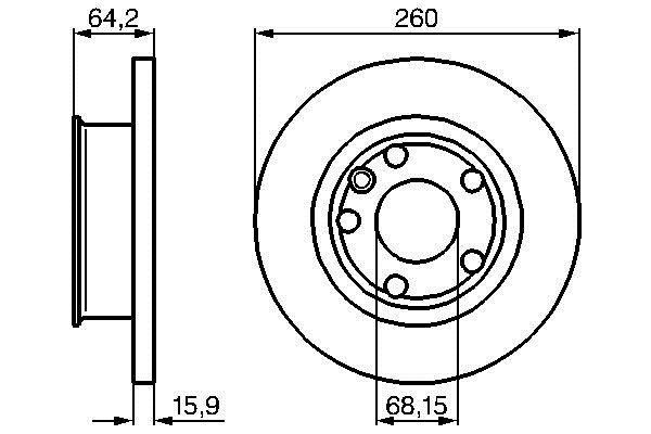 Bosch 0 986 478 547 Unventilated front brake disc 0986478547