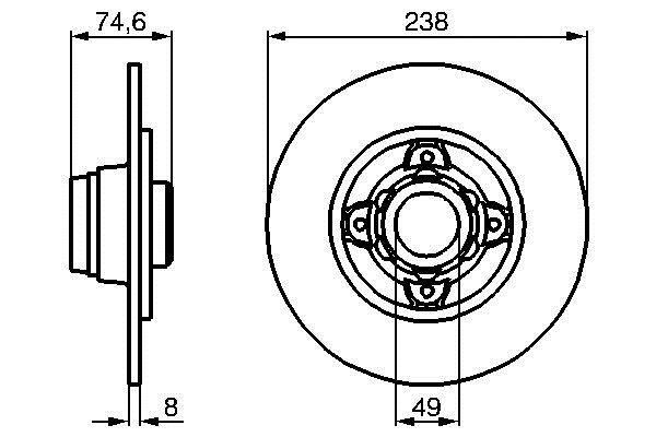 Bosch 0 986 478 557 Rear brake disc, non-ventilated 0986478557