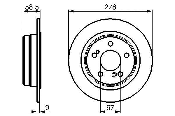Bosch 0 986 478 565 Rear brake disc, non-ventilated 0986478565