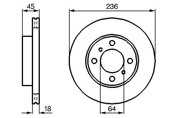 Bosch 0 986 478 572 Front brake disc ventilated 0986478572