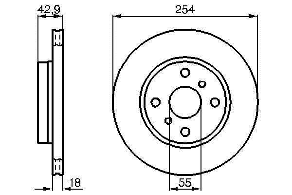 Bosch 0 986 478 585 Front brake disc ventilated 0986478585