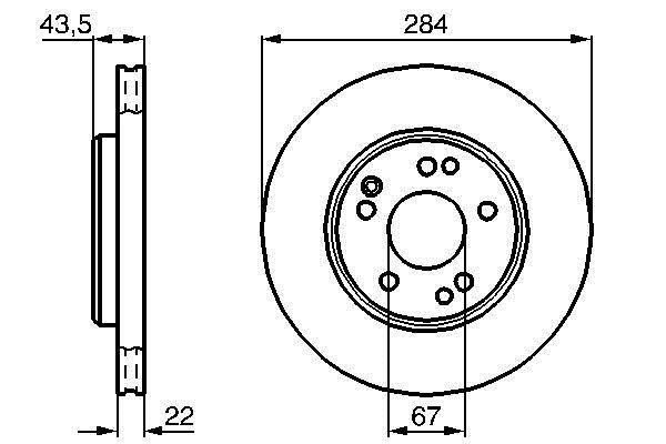 Bosch 0 986 478 589 Front brake disc ventilated 0986478589