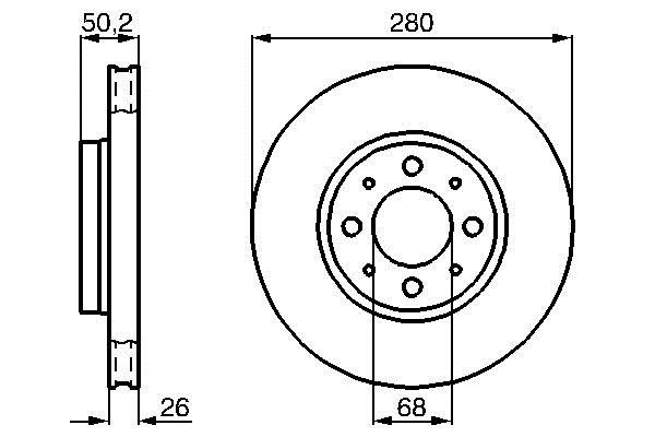 Bosch 0 986 478 602 Front brake disc ventilated 0986478602