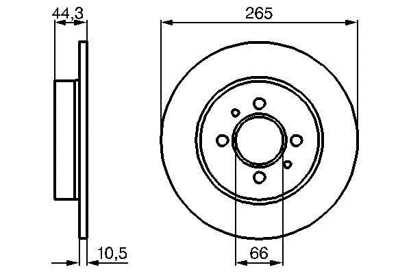 Bosch 0 986 478 611 Rear brake disc, non-ventilated 0986478611