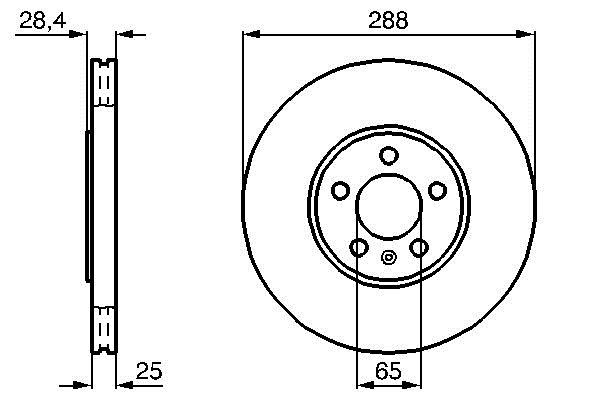 Bosch 0 986 478 619 Front brake disc ventilated 0986478619