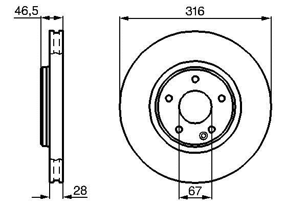 Bosch 0 986 478 625 Front brake disc ventilated 0986478625