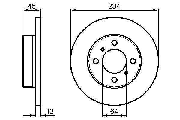 Bosch 0 986 478 636 Unventilated front brake disc 0986478636