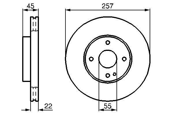 Front brake disc ventilated Bosch 0 986 478 638