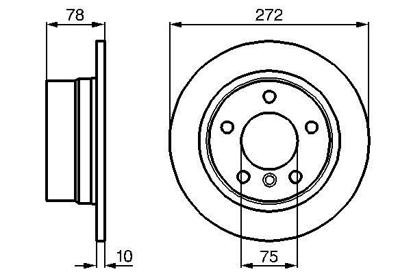 Bosch 0 986 478 641 Rear brake disc, non-ventilated 0986478641