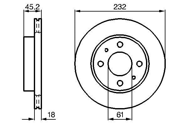 Bosch 0 986 478 650 Front brake disc ventilated 0986478650