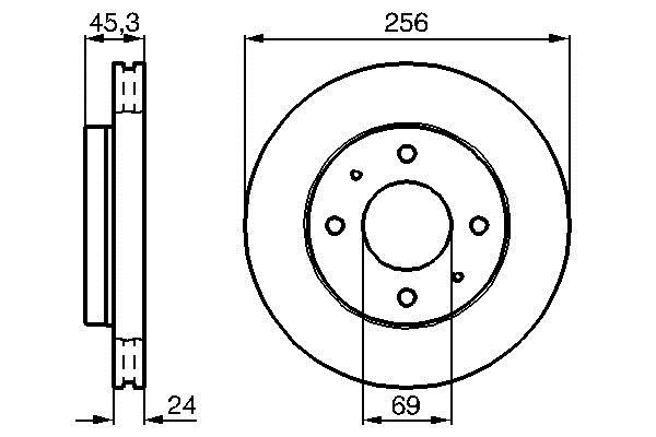 Bosch 0 986 478 652 Front brake disc ventilated 0986478652