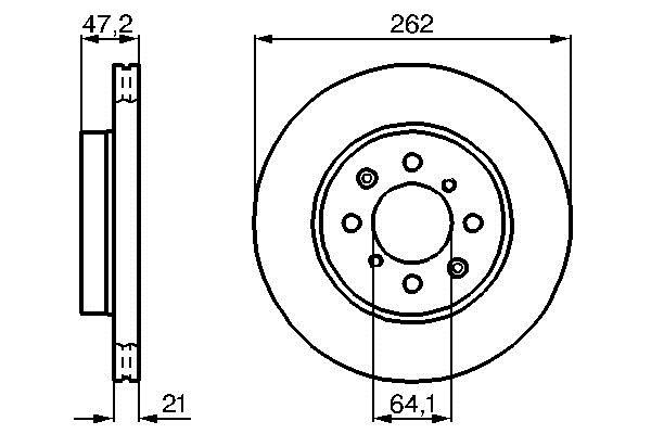 Bosch 0 986 478 657 Front brake disc ventilated 0986478657