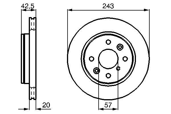Bosch 0 986 478 659 Front brake disc ventilated 0986478659