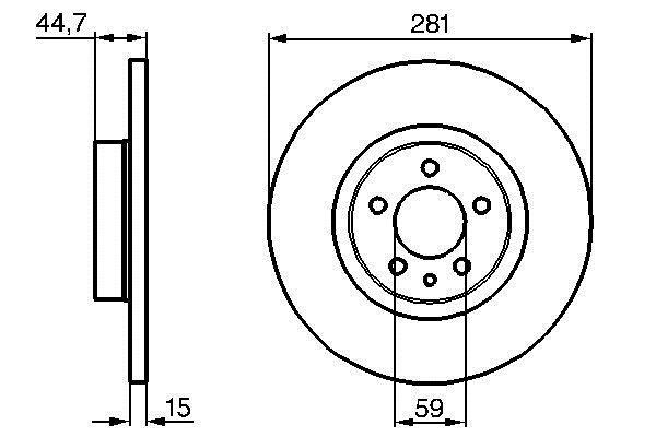 Bosch 0 986 478 668 Unventilated front brake disc 0986478668