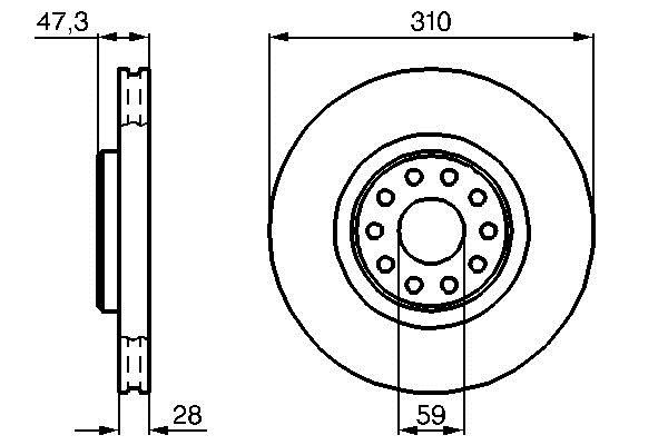 Bosch 0 986 478 669 Front brake disc ventilated 0986478669