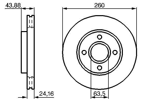 Bosch 0 986 478 671 Front brake disc ventilated 0986478671
