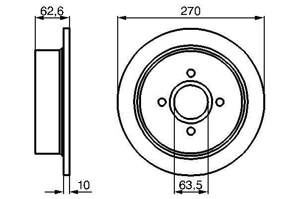 Bosch 0 986 478 672 Rear brake disc, non-ventilated 0986478672