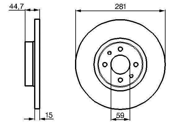 Bosch 0 986 478 677 Unventilated front brake disc 0986478677