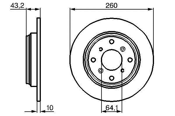 Bosch 0 986 478 680 Rear brake disc, non-ventilated 0986478680