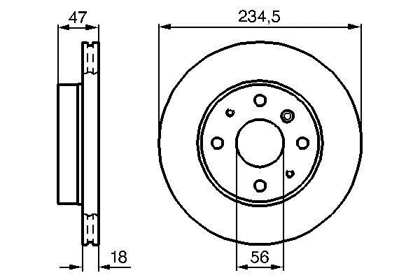 Bosch 0 986 478 684 Front brake disc ventilated 0986478684