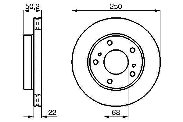 Bosch 0 986 478 685 Front brake disc ventilated 0986478685