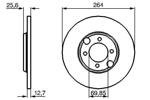 Bosch 0 986 478 689 Rear brake disc, non-ventilated 0986478689