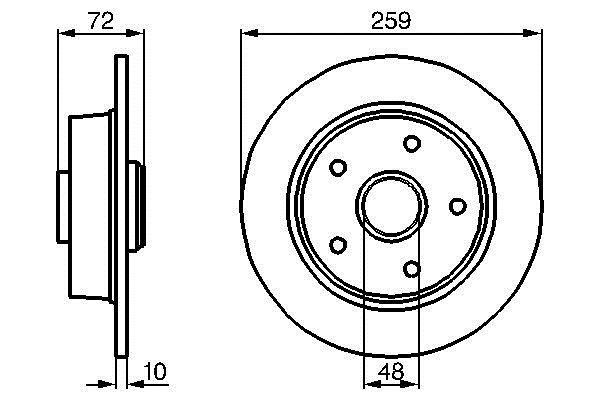 Bosch 0 986 478 700 Rear brake disc, non-ventilated 0986478700