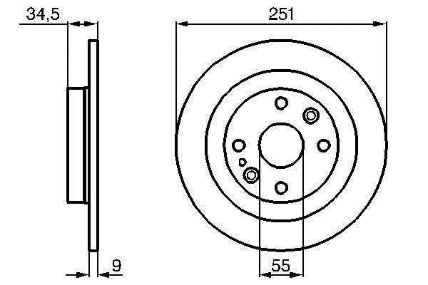 Bosch 0 986 478 701 Rear brake disc, non-ventilated 0986478701