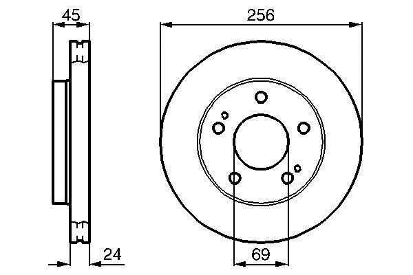 Bosch 0 986 478 708 Front brake disc ventilated 0986478708