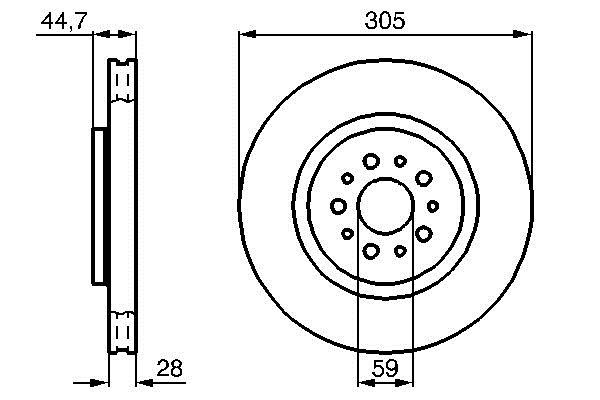 Bosch 0 986 478 711 Front brake disc ventilated 0986478711