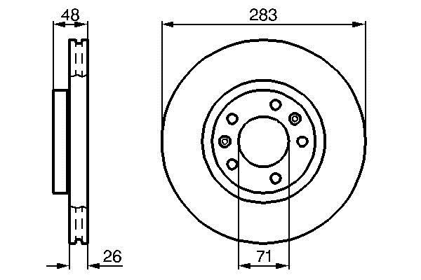 Brake discs Peugeot 607: 0986478732 Bosch Front vented brake disc