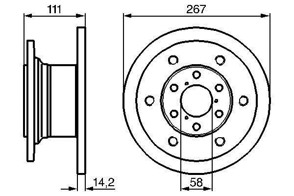 Bosch 0 986 478 742 Unventilated front brake disc 0986478742