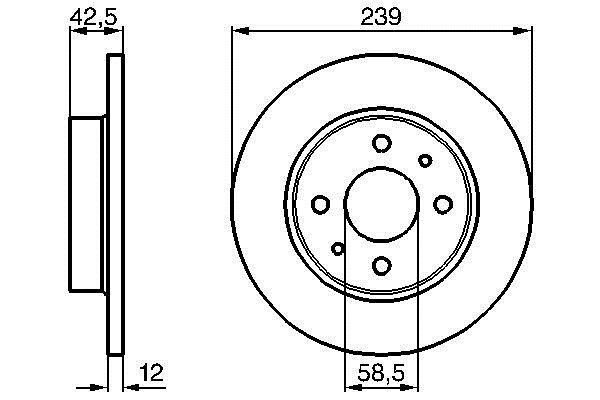 Bosch 0 986 478 747 Unventilated front brake disc 0986478747