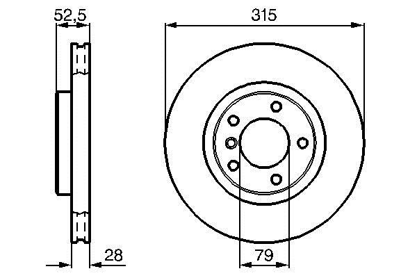 Bosch 0 986 478 748 Front brake disc ventilated 0986478748