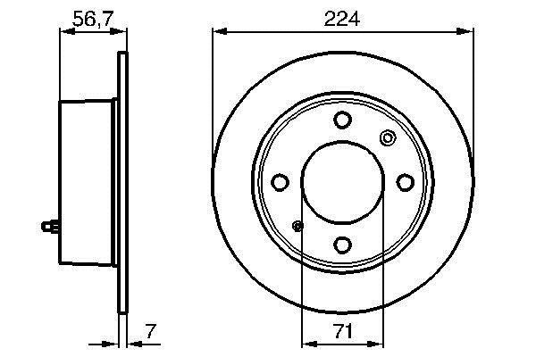Bosch 0 986 478 749 Rear brake disc, non-ventilated 0986478749