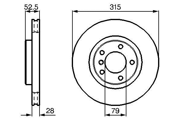 Bosch 0 986 478 762 Front brake disc ventilated 0986478762
