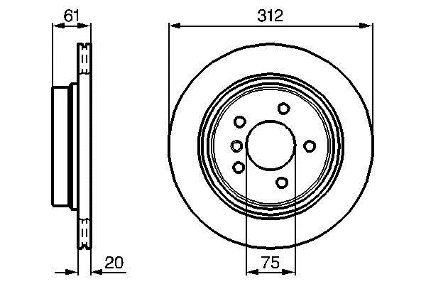 Bosch 0 986 478 763 Rear ventilated brake disc 0986478763