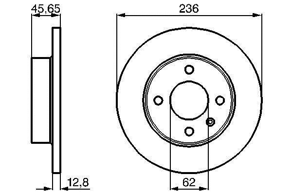 Bosch 0 986 478 776 Unventilated front brake disc 0986478776