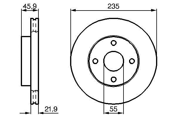 Bosch 0 986 478 787 Front brake disc ventilated 0986478787