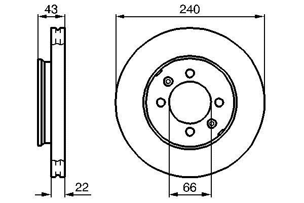 Bosch 0 986 478 813 Front brake disc ventilated 0986478813