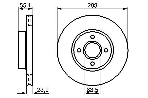 Bosch 0 986 478 814 Front brake disc ventilated 0986478814