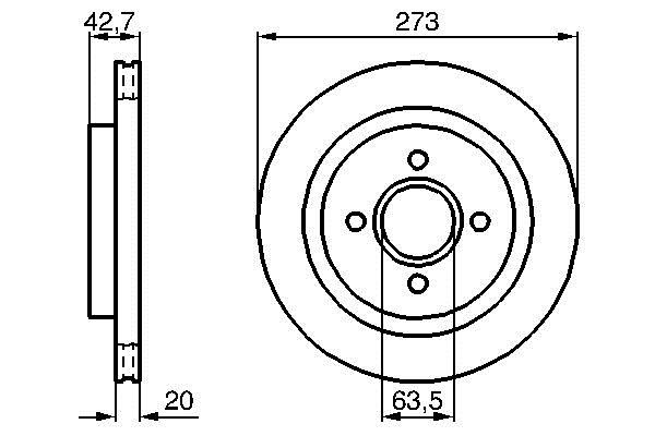 Bosch 0 986 478 816 Rear ventilated brake disc 0986478816