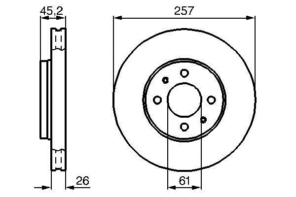 Bosch 0 986 478 835 Front brake disc ventilated 0986478835