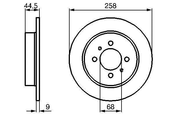 Bosch 0 986 478 836 Rear brake disc, non-ventilated 0986478836