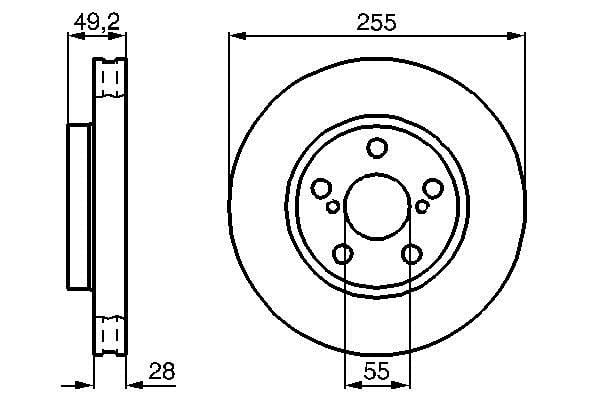Front brake disc ventilated Bosch 0 986 478 858