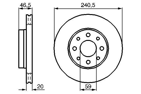 Bosch 0 986 478 878 Front brake disc ventilated 0986478878