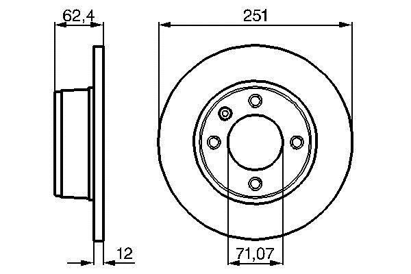 Bosch 0 986 478 879 Rear brake disc, non-ventilated 0986478879