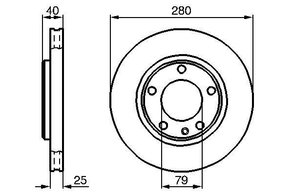 Bosch 0 986 478 890 Front brake disc ventilated 0986478890
