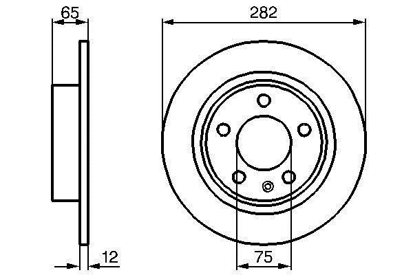 Bosch 0 986 478 891 Rear brake disc, non-ventilated 0986478891