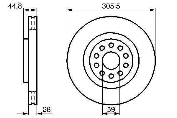 Bosch 0 986 478 963 Front brake disc ventilated 0986478963